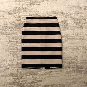 COPY - Loft Stripped Skirt, Navy and Tan